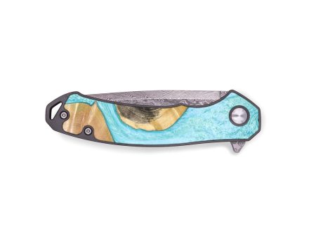 EDC Wood+Resin Pocket Knife - Valeria (Blue, 671970) Fashion