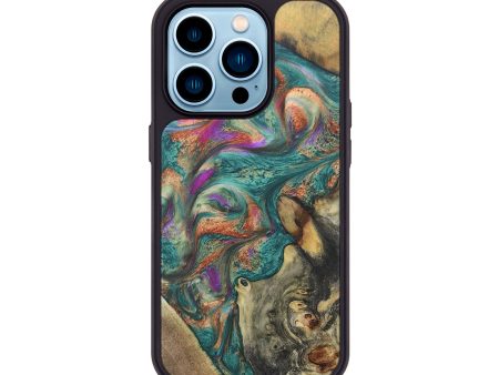 iPhone 14 Pro Wood+Resin Phone Case - Angelica (Mosaic, 672786) For Cheap