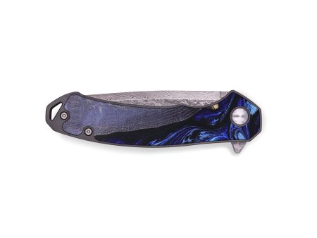 EDC Wood+Resin Pocket Knife - Ross (Blue, 671968) Sale