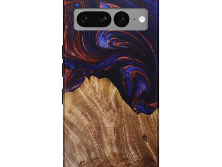 Pixel 7 Pro Wood+Resin Live Edge Phone Case - Donovan (Blue, 672286) For Cheap