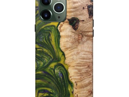 iPhone 13 Pro Max Wood+Resin Live Edge Phone Case - Emilio (Green, 672317) Supply