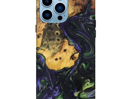 iPhone 14 Pro Max Wood+Resin Live Edge Phone Case - Aniya (Green, 672302) For Discount