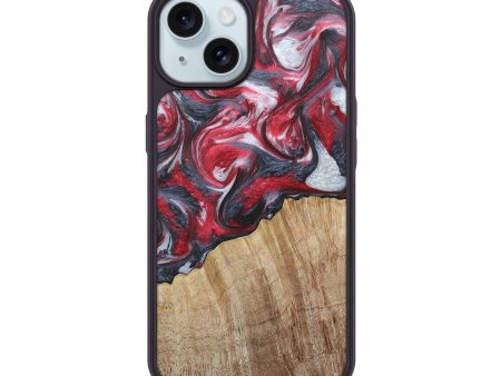 iPhone 15 Wood+Resin Phone Case - Jarod (Red, 672582) Online Hot Sale