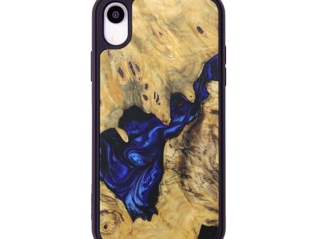 iPhone Xr Wood+Resin Phone Case - Edith (Blue, 672145) Fashion