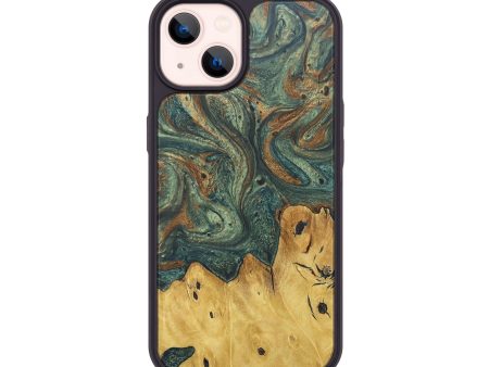 iPhone 14 Wood+Resin Phone Case - Abraham (Green, 674267) Discount