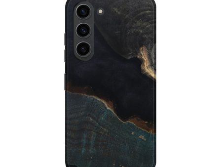 Galaxy S23 Wood+Resin Live Edge Phone Case - Alivia (Pure Black, 674618) Sale