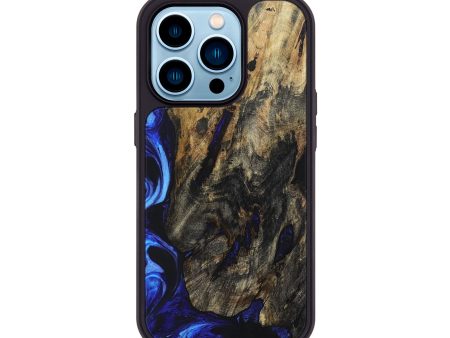 iPhone 14 Pro Wood+Resin Phone Case - Andre (Blue, 672559) Supply