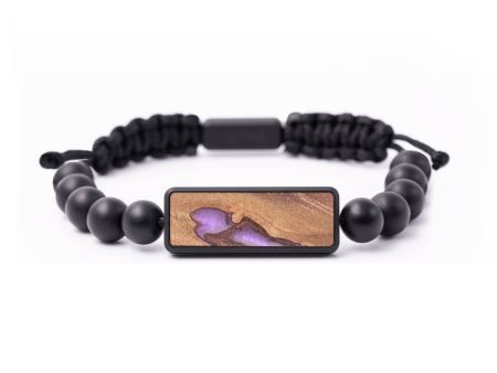 Onyx Bead Wood+Resin Bracelet - Damon (Purple, 672404) For Discount