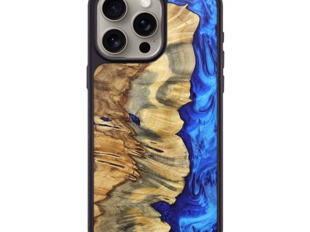 iPhone 15 Pro Max Wood+Resin Phone Case - Deneen (Blue, 676567) Supply