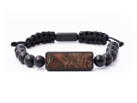 Onyx Bead Wood+Resin Bracelet - Shelly (Wood Burl, 673810) For Discount