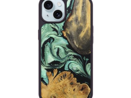 iPhone 15 Wood+Resin Phone Case - Gracelyn (Green, 676649) Discount