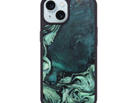 iPhone 15 Wood+Resin Phone Case - Allie (Green, 672926) Fashion