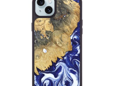 iPhone 15 Plus Wood+Resin Phone Case - Clark (Blue, 676556) Online Hot Sale