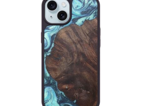 iPhone 15 Wood+Resin Phone Case - Killian (Blue, 674180) Hot on Sale