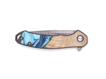 EDC Wood+Resin Pocket Knife - Gene (Blue, 671972) Fashion