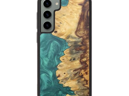 Galaxy S23 Plus Wood+Resin Phone Case - Blanche (Green, 677164) on Sale