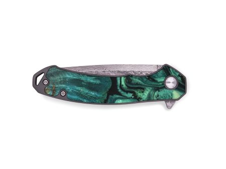 EDC Wood+Resin Pocket Knife - Velma (Green, 671992) Online