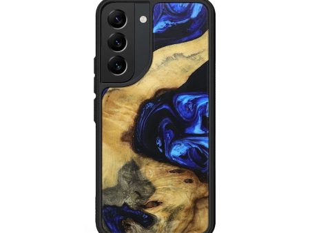 Galaxy S22 Wood+Resin Phone Case - Damon (Blue, 672077) Supply