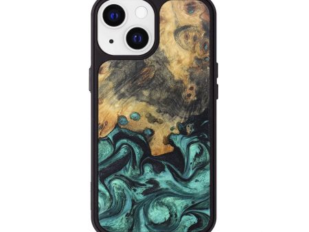 iPhone 13 Wood+Resin Phone Case - Eden (Green, 672939) Online Sale