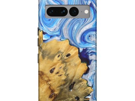 Pixel 7 Pro Wood+Resin Live Edge Phone Case - Pedro (Blue, 675596) For Discount