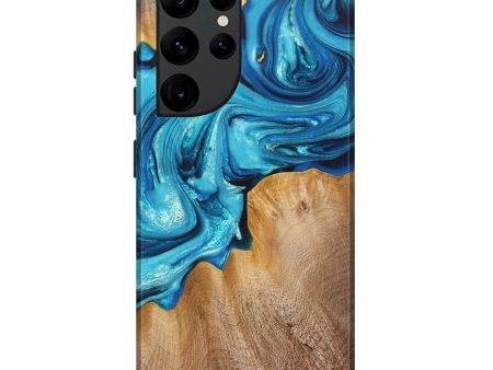 Galaxy S22 Ultra Wood+Resin Live Edge Phone Case - Rick (Blue, 674090) Online now