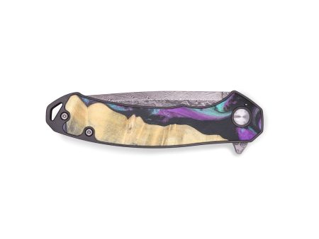 EDC Wood+Resin Pocket Knife - Rocky (Purple, 671937) Discount