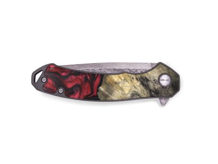 EDC Wood+Resin Pocket Knife - Frieda (Red, 672020) Fashion