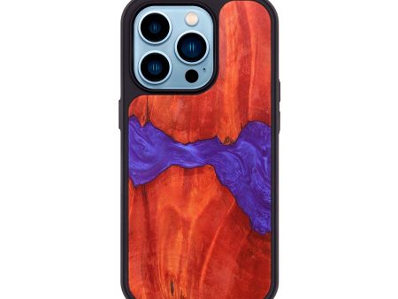 iPhone 14 Pro Wood+Resin Phone Case - Anna (Purple, 677230) Cheap