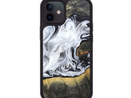 iPhone 12 Wood+Resin Phone Case - Ayla (Black & White, 672112) Online Hot Sale