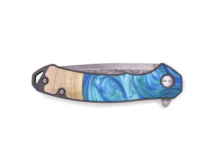 EDC Wood+Resin Pocket Knife - Betsy (Blue, 671934) Discount