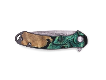 EDC Wood+Resin Pocket Knife - Forrest (Green, 671986) For Sale