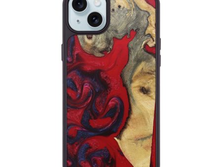 iPhone 15 Plus Wood+Resin Phone Case - Cindy (Red, 672175) For Cheap