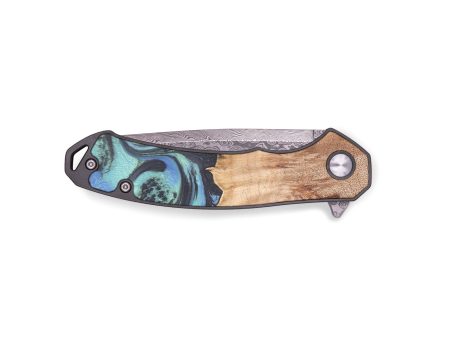 EDC Wood+Resin Pocket Knife - Blanche (Green, 672013) Online Hot Sale