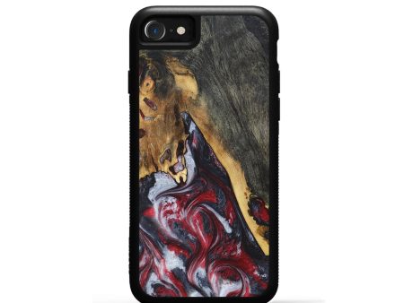 iPhone SE Wood+Resin Phone Case - Bruce (Red, 672583) Cheap