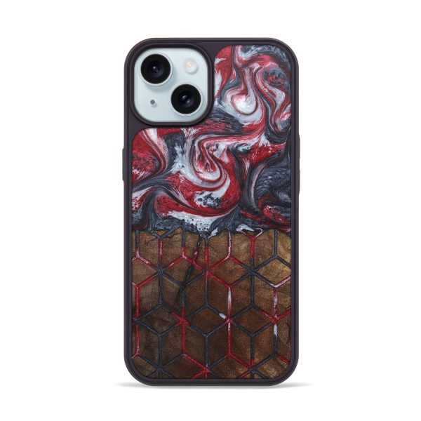 iPhone 15 Wood+Resin Phone Case - Kizzy (Pattern, 672279) on Sale