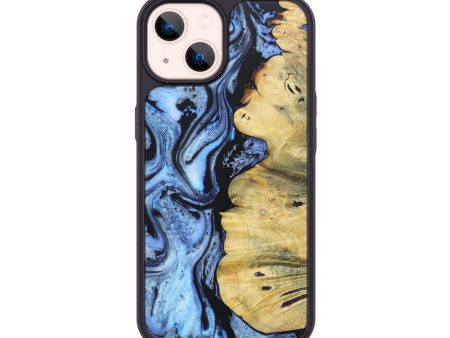 iPhone 14 Wood+Resin Phone Case - Dominic (Blue, 676563) Online Sale