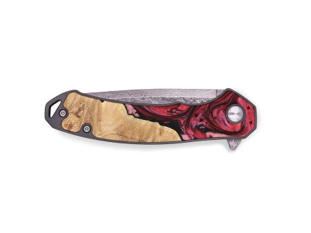 EDC Wood+Resin Pocket Knife - Ryleigh (Red, 672030) Sale