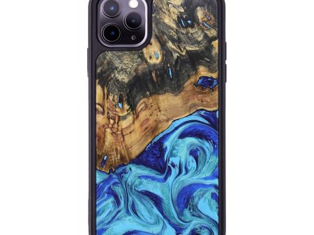 iPhone 11 Pro Max Wood+Resin Phone Case - Lizzie (Blue, 672557) Online now