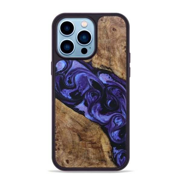 iPhone 14 Pro Max Wood+Resin Phone Case - Lucille (Purple, 672622) Sale