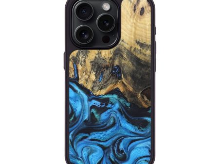 iPhone 15 Pro Wood+Resin Phone Case - Tyra (Blue, 673254) Online