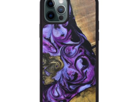 iPhone 12 Pro Max Wood+Resin Phone Case - Breanna (Purple, 672262) Sale