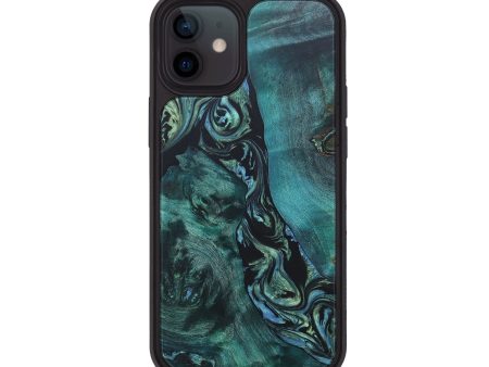 iPhone 12 Wood+Resin Phone Case - Deneen (Green, 672944) Fashion