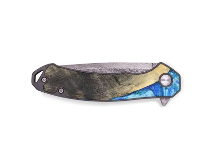 EDC Wood+Resin Pocket Knife - Carson (Blue, 671974) Online Sale