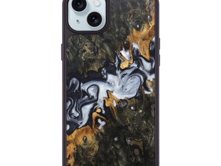 iPhone 15 Plus Wood+Resin Phone Case - Ariana (Black & White, 672564) on Sale