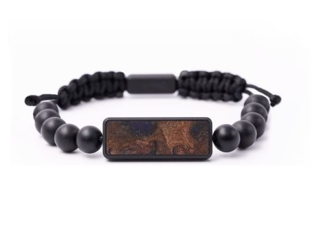 Onyx Bead Wood+Resin Bracelet - Jaclyn (Wood Burl, 673813) Hot on Sale