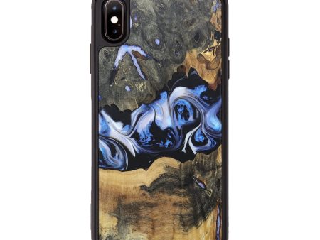 iPhone Xs Max Wood+Resin Phone Case - Lillie (Black & White, 672216) Cheap