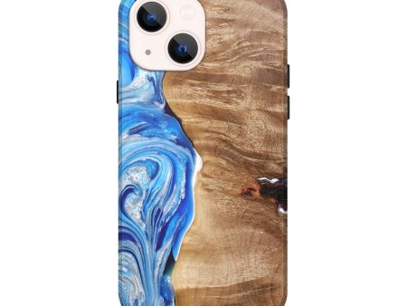 iPhone 13 Wood+Resin Live Edge Phone Case - Luke (Blue, 675593) Fashion