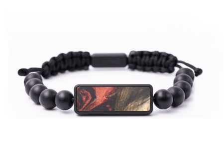 Onyx Bead Wood+Resin Bracelet - Issac (Red, 672468) Cheap