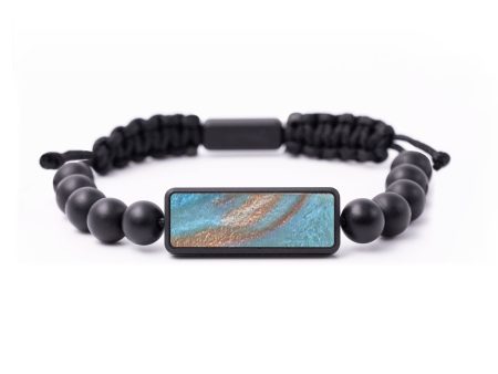 Onyx Bead ResinArt Bracelet - Marquis (Teal & Gold, 675523) Cheap