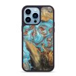 iPhone 14 Pro Max Wood+Resin Phone Case - Jay (Teal & Gold, 673398) Online Sale